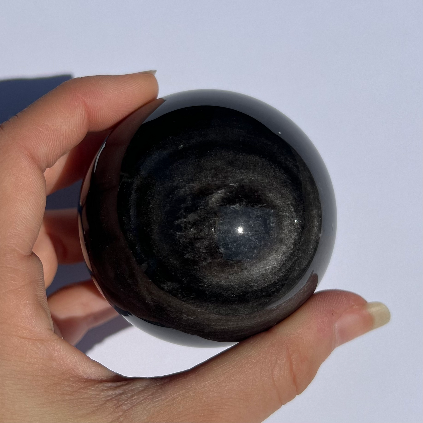 Sphère en Obsidienne argentée 4