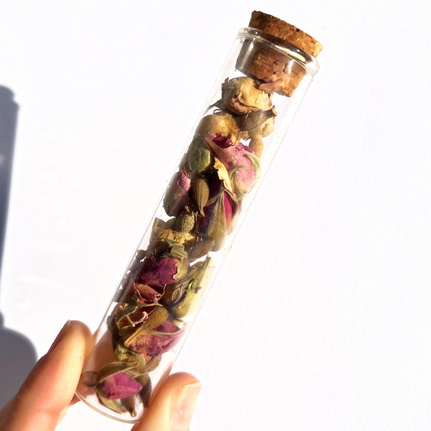 Tube de bourgeons de Rose rose / Herbal Witch Bottle