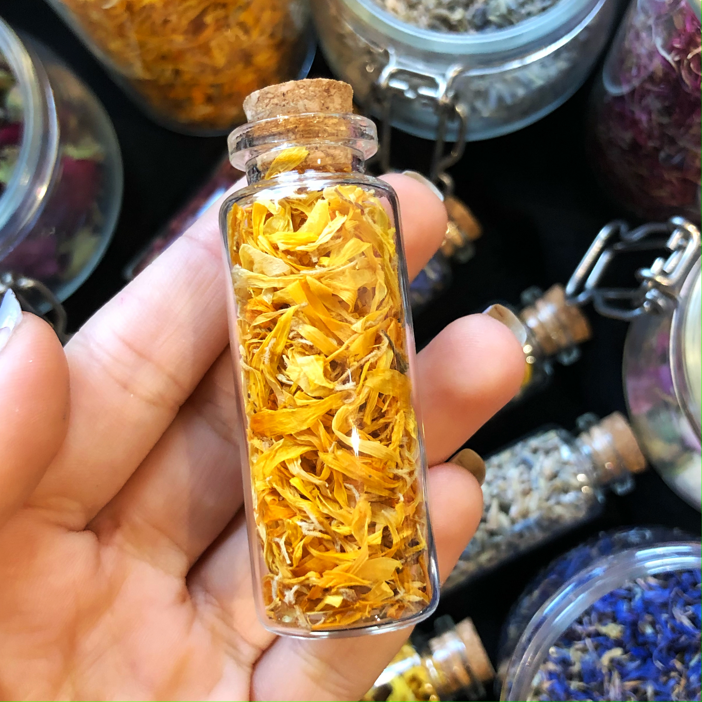 Fiole de Calendula / Herbal Witch Bottle